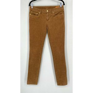 Tory Burch Ivy Super Skinny Corduroy Pants Womens Size 29 Mid Rise Stretch Brown